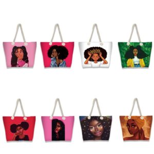 Face Tote Bag,(AfricanAmerican) Large Capacity