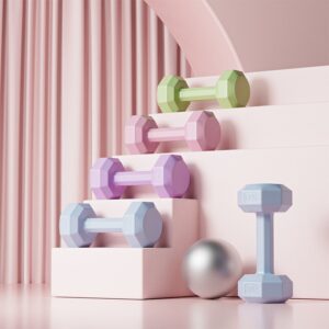 Pair of 2kg Hexagonal Aerobic Dumb Bells (4kg Total)